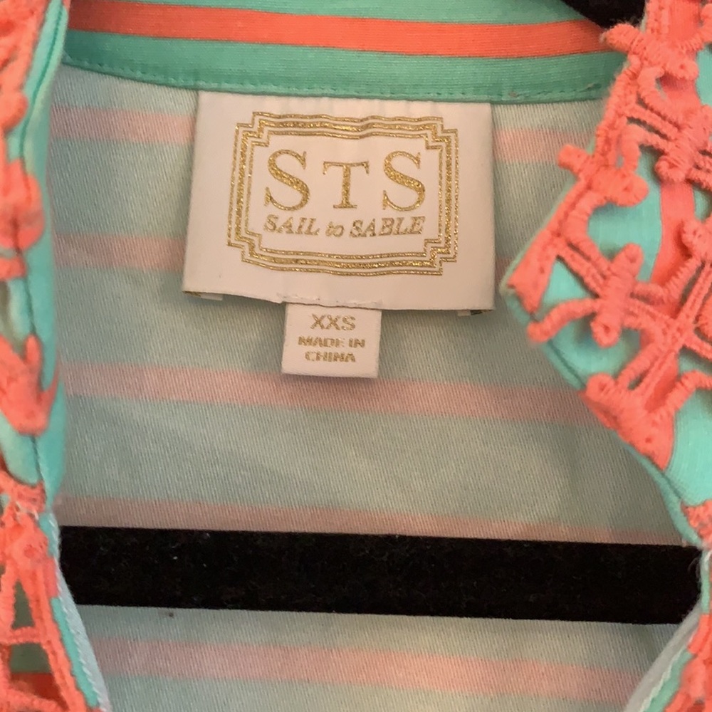 Sail to Sable aqua and pink striped dress Xxs - Picture 2 of 5